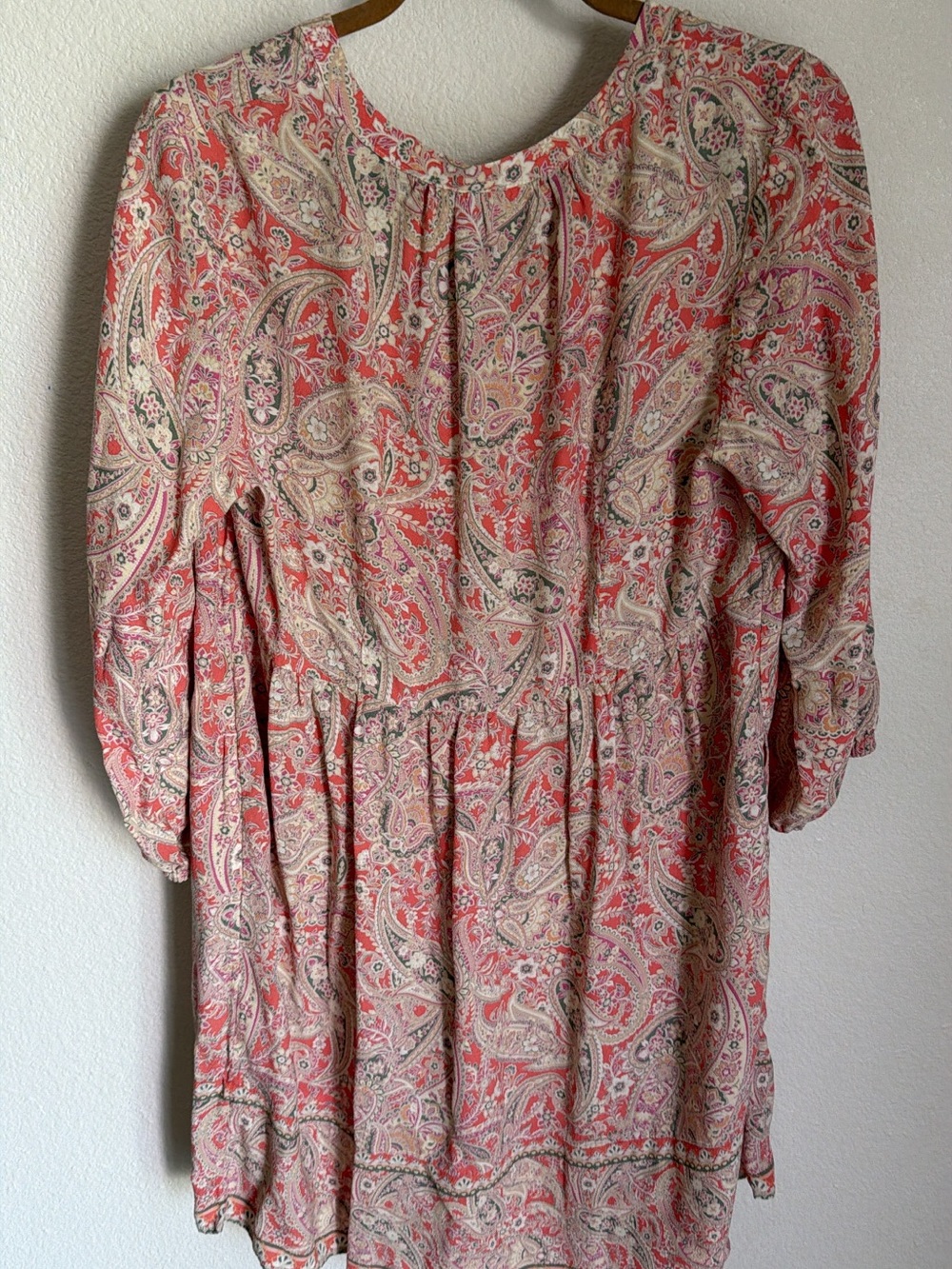 J. Jill Coral Paisley V-Neck Tunic Dress - Picture 2 of 6